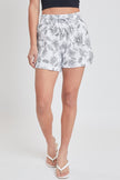 Drawstring Textured Shorts with Patch Pocket