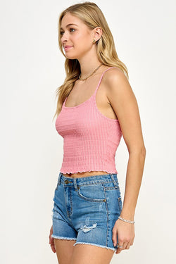 Smocked & Chic Textured Cami