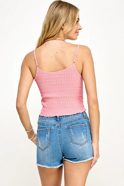 Smocked & Chic Textured Cami
