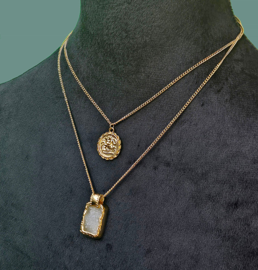 Blushy Stone Pendant Necklace - MELYSE