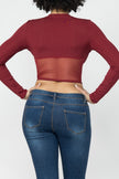 Corset Style Long Sleeve Crop Top