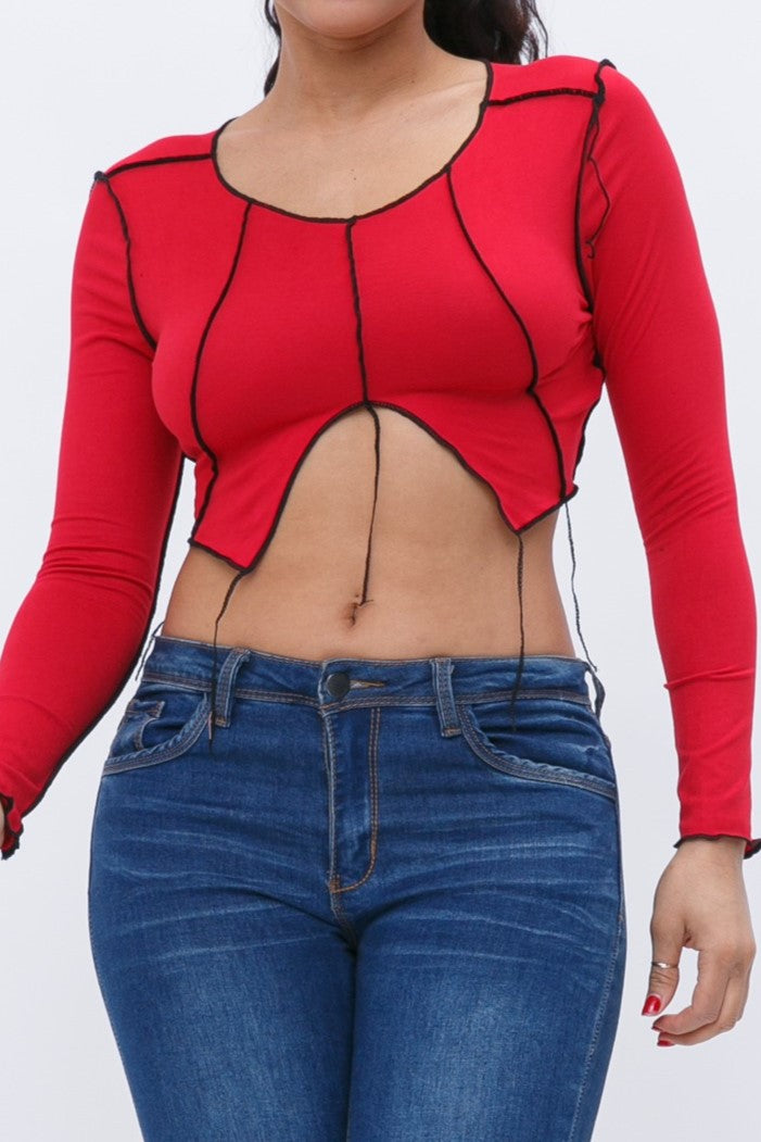 Outstitch Bottom Cut Crop Top