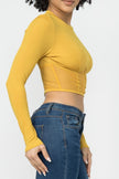 Corset Style Long Sleeve Crop Top