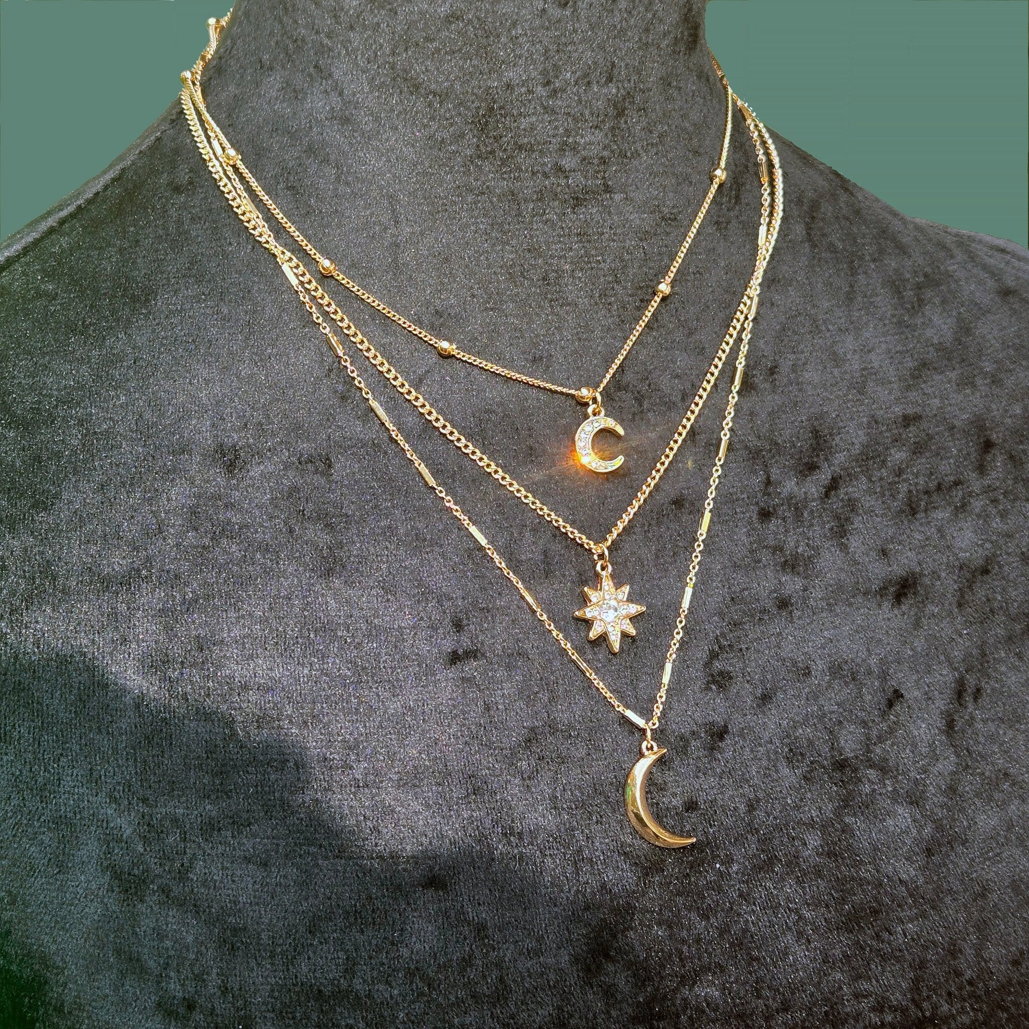 Starry Moonlight Layered Necklace - MELYSE