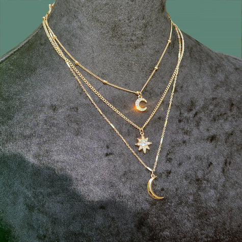 Starry Moonlight Layered Necklace - MELYSE