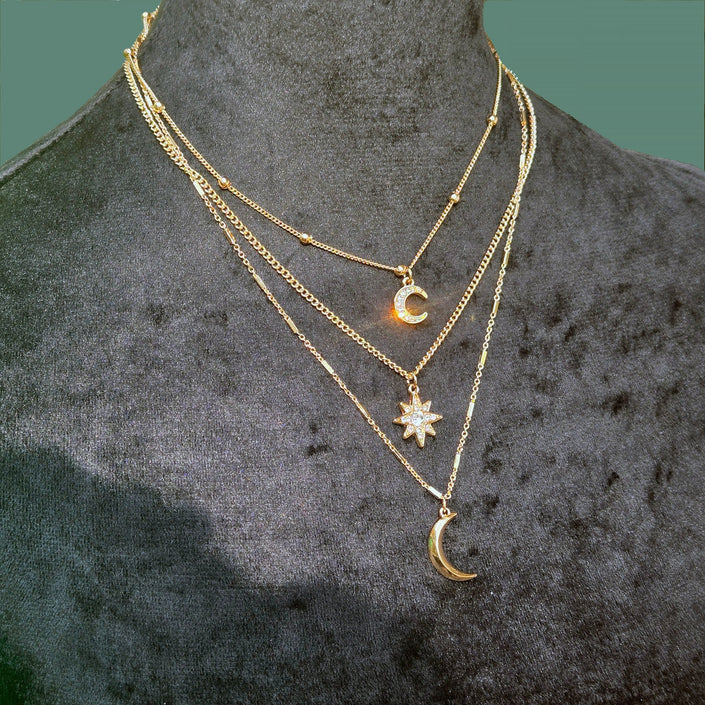 Starry Moonlight Layered Necklace - MELYSE