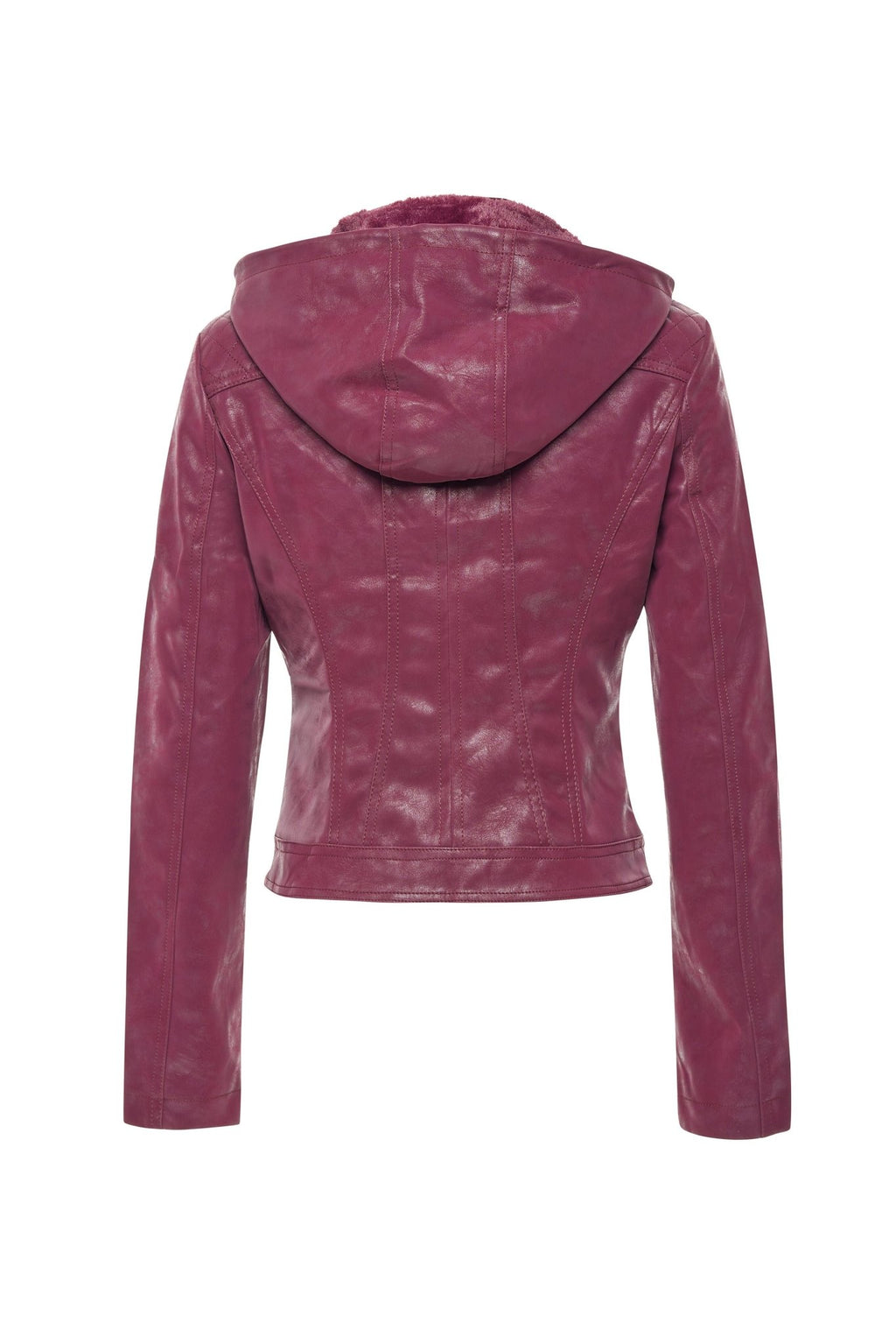 Vegan Leather Hooded Jacket - MELYSE