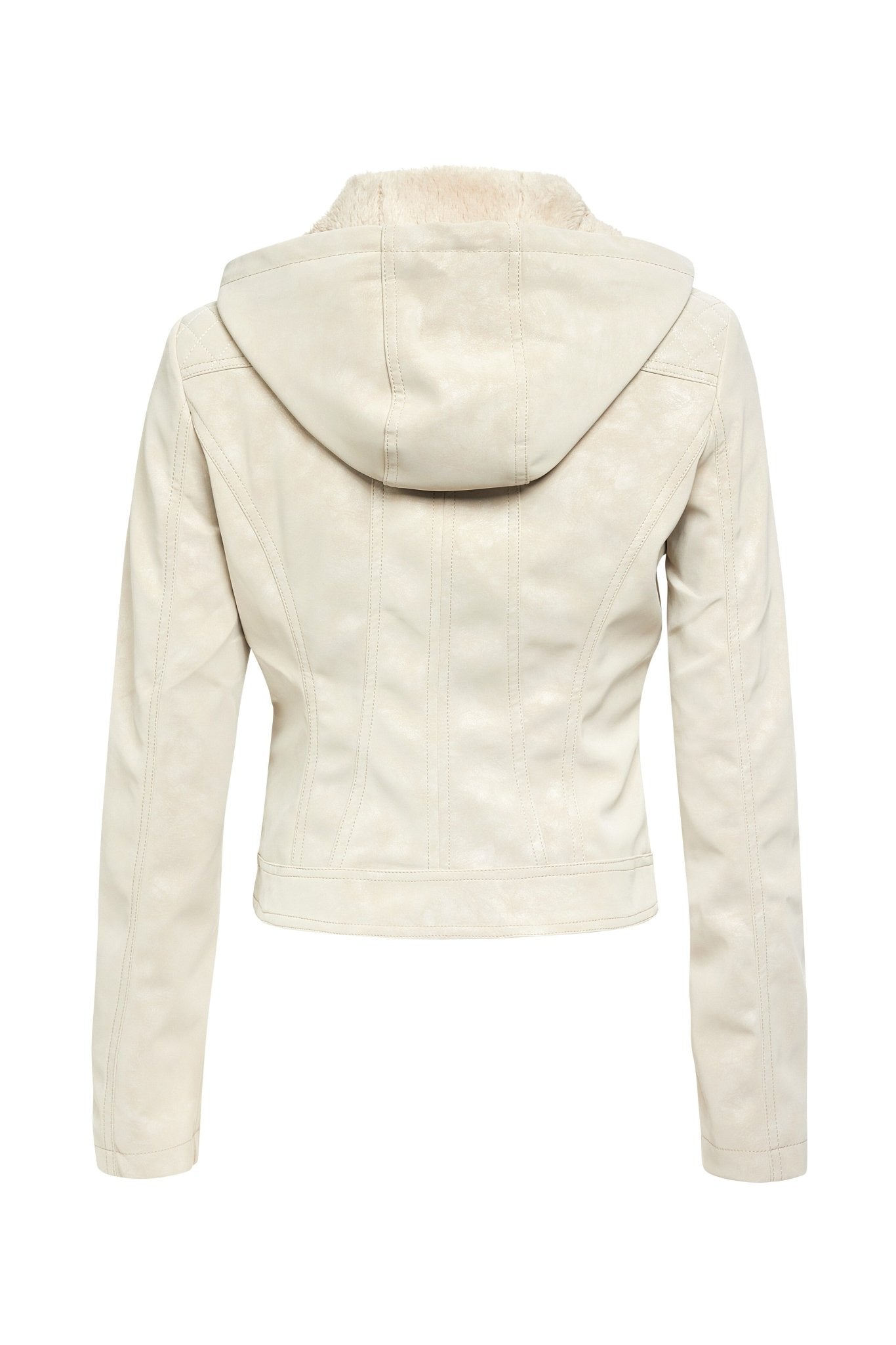 Vegan Leather Hooded Jacket - MELYSE