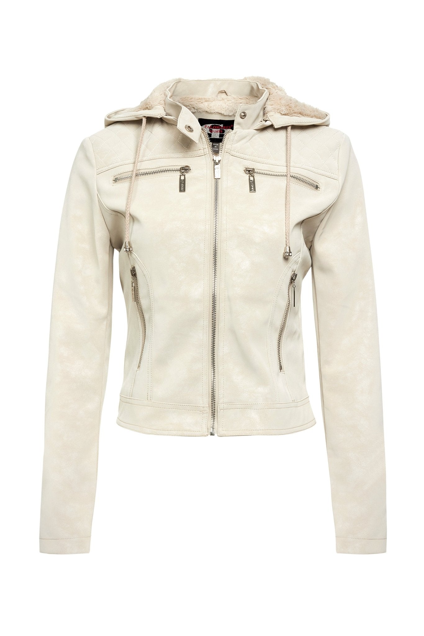 Vegan Leather Hooded Jacket - MELYSE