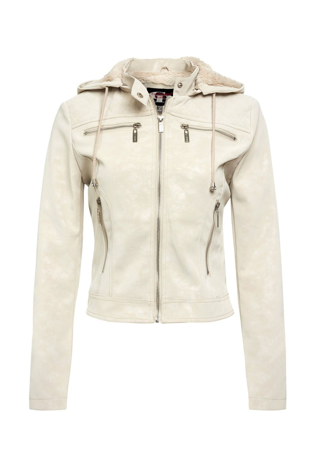 Vegan Leather Hooded Jacket - MELYSE